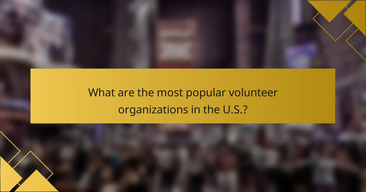 What are the most popular volunteer organizations in the U.S.?